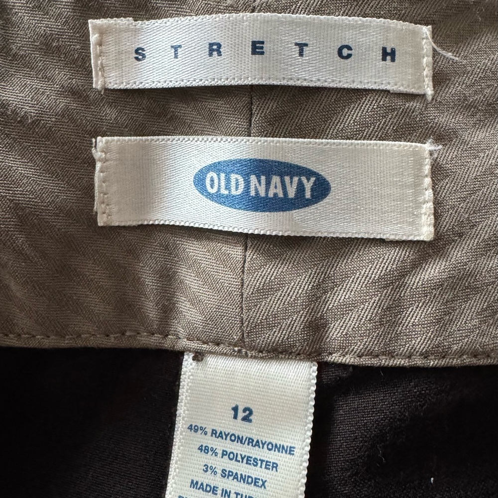 Old Navy Brown and Gray Trousers Smooth Flat Front - Picture 8 of 8